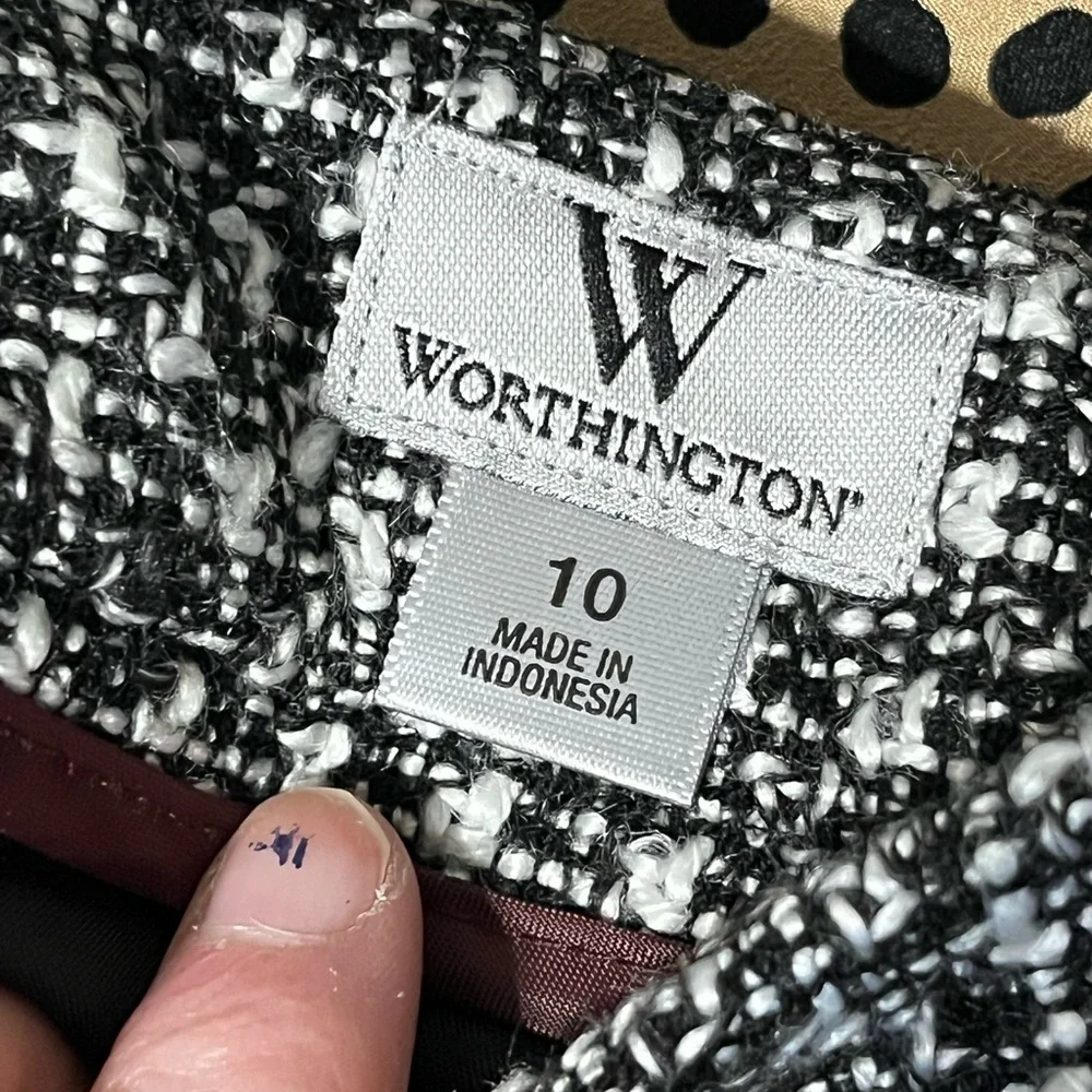 Worthington Black and White Speckled Size 10 Pencil Skirt - Picture 9 of 9
